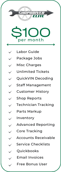 Shop Driver Elite Comparison Chart